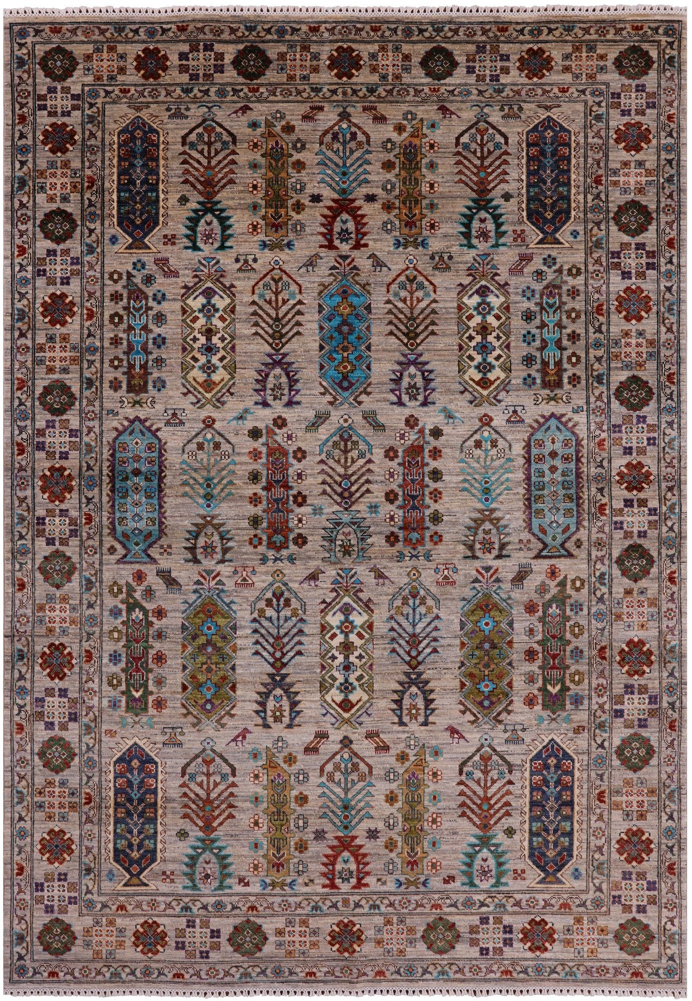 Turkmen Ersari Hand Knotted Wool Rug - 5' 6" X 8' 2" - Golden Nile