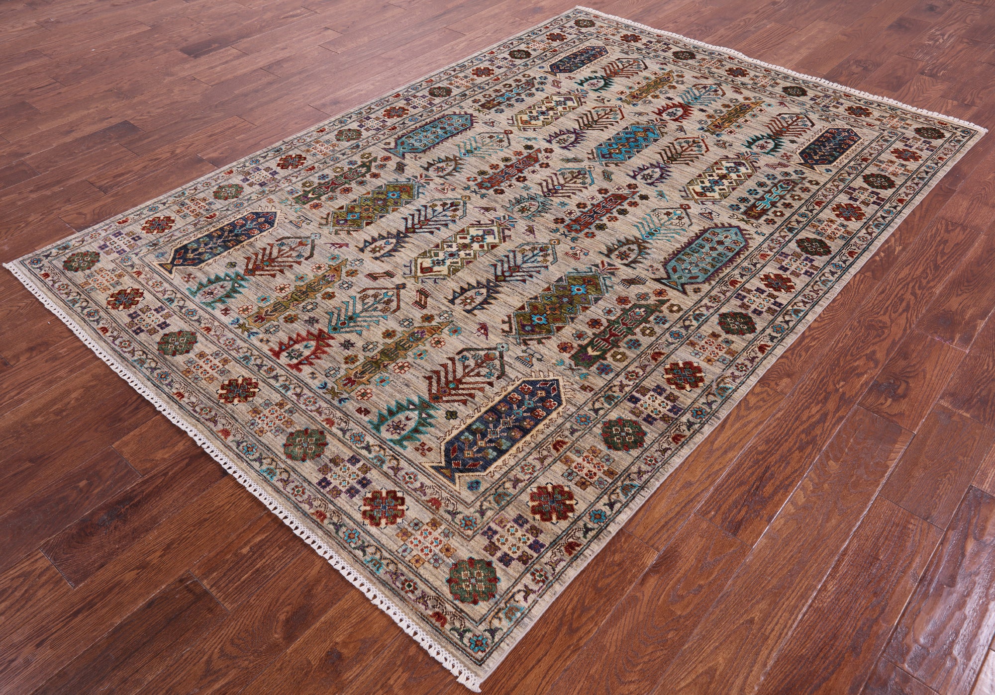 Turkmen Ersari Hand Knotted Wool Rug - 5' 6" X 8' 2" - Golden Nile