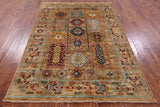Turkmen Ersari Hand Knotted Wool Rug - 5' 7" X 7' 8" - Golden Nile