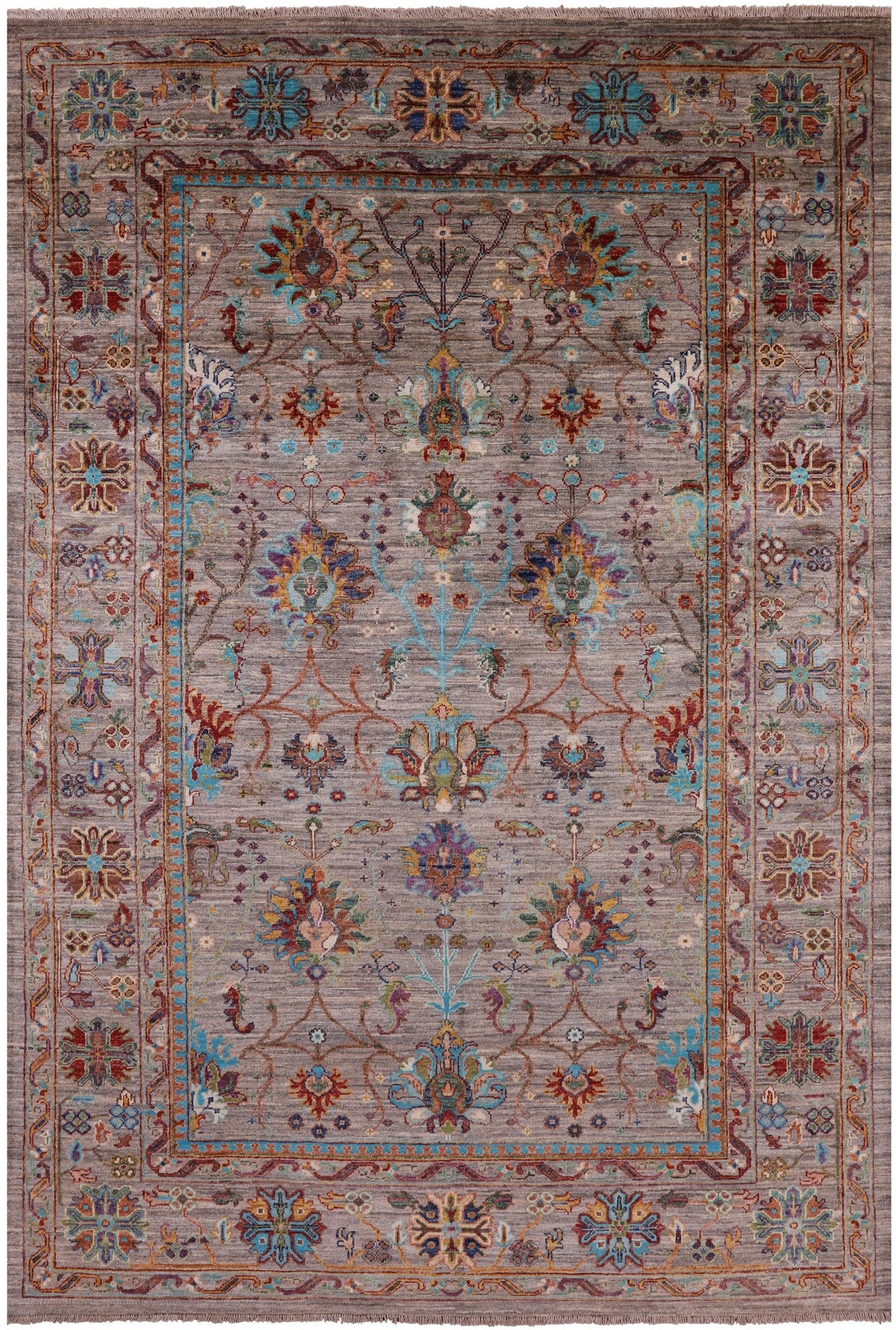 Peshawar Hand Knotted Wool Rug - 5' 7" X 8' 3" - Golden Nile
