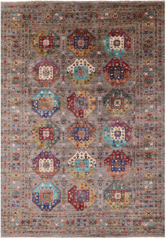 Turkmen Ersari Hand Knotted Wool Rug - 6' 10