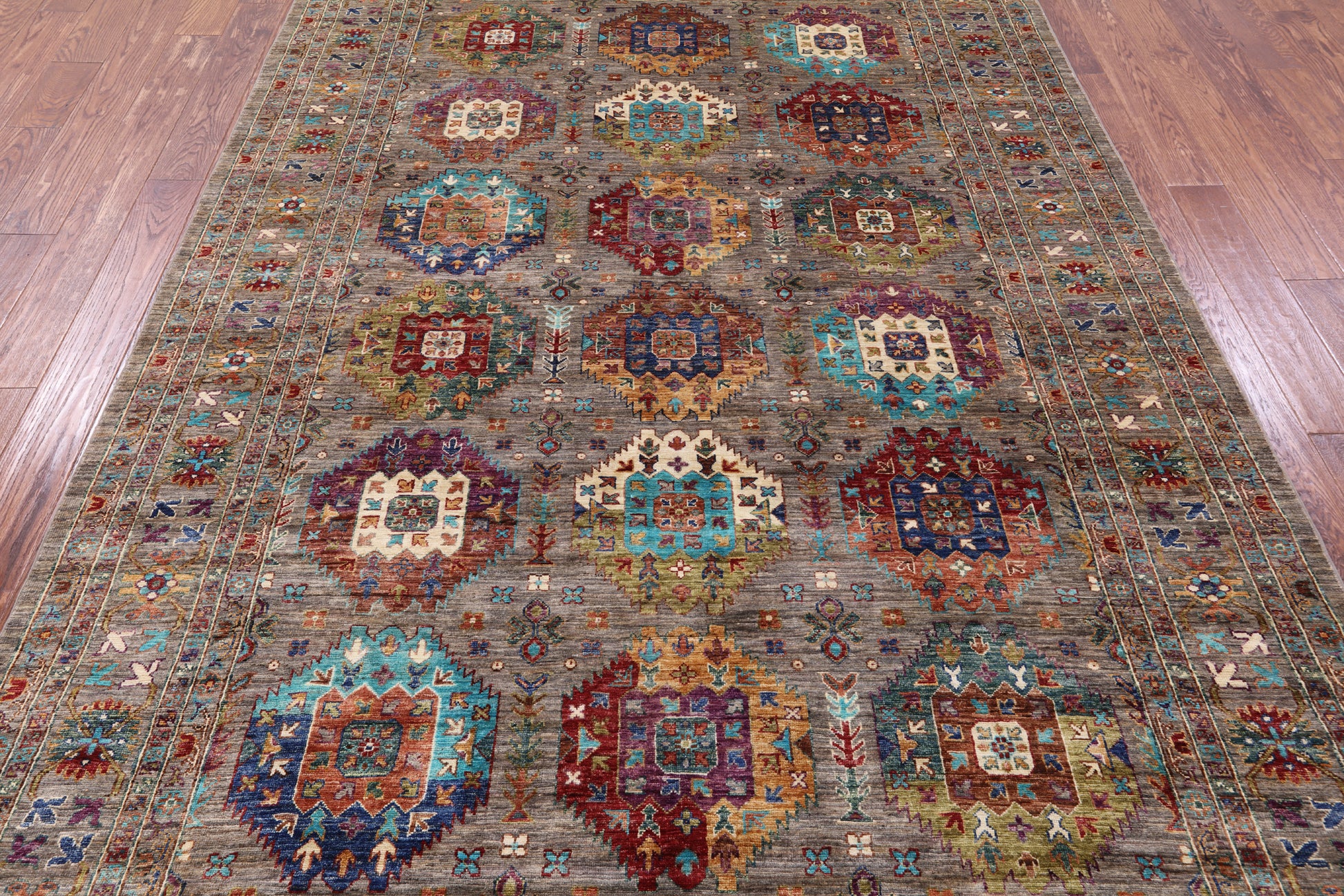 Turkmen Ersari Hand Knotted Wool Rug - 6' 10" X 10' 0" - Golden Nile