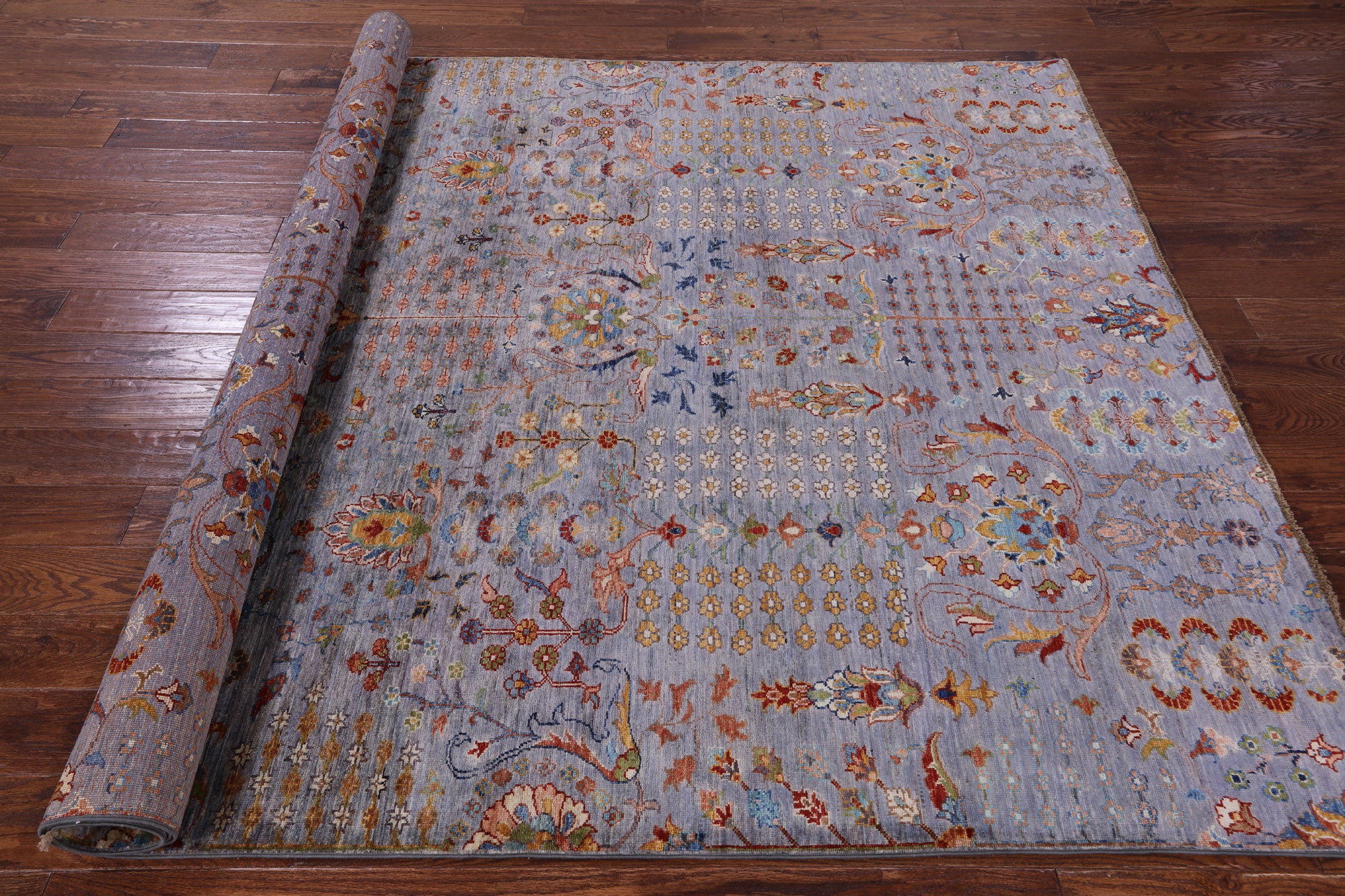 Grey Persian Tabriz Hand Knotted Wool Rug - 6' 7" X 9' 5" - Golden Nile