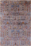 Grey Persian Tabriz Hand Knotted Wool Rug - 6' 7" X 9' 5" - Golden Nile