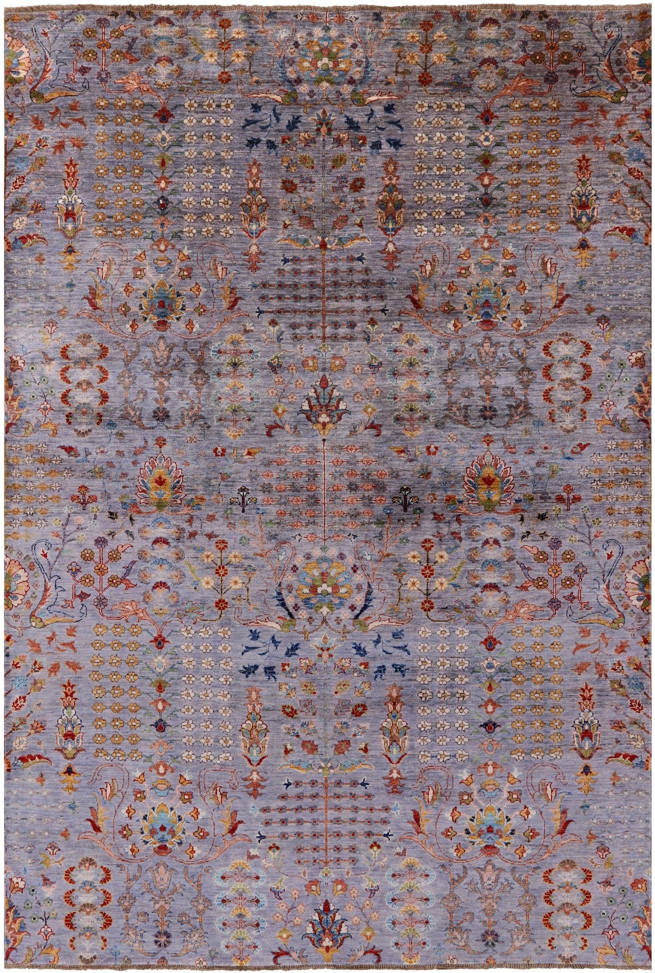 Grey Persian Tabriz Hand Knotted Wool Rug - 6' 7" X 9' 5" - Golden Nile
