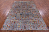 Grey Persian Tabriz Hand Knotted Wool Rug - 6' 7" X 9' 5" - Golden Nile