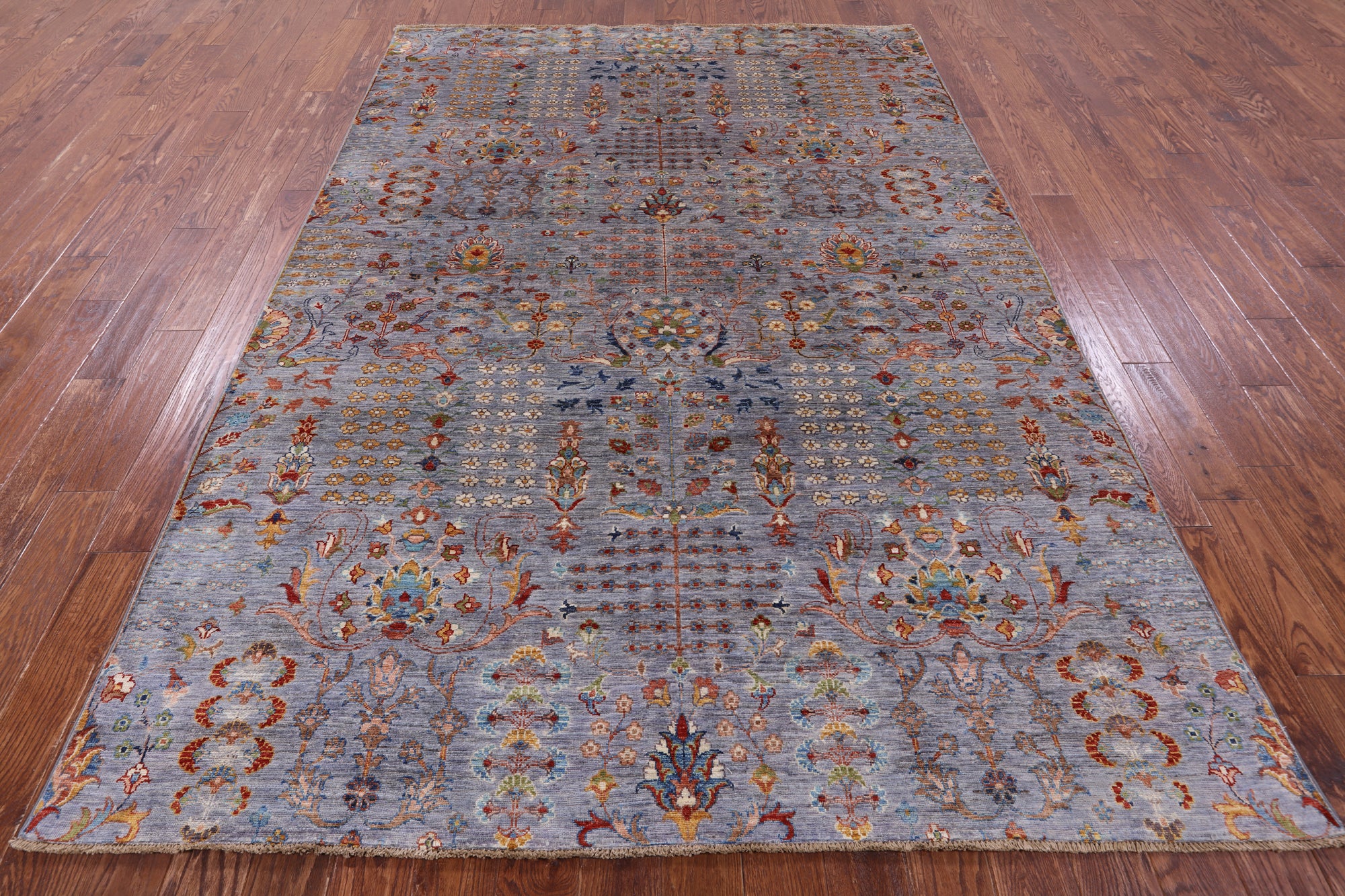 Grey Persian Tabriz Hand Knotted Wool Rug - 6' 7" X 9' 5" - Golden Nile