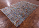 Grey Persian Tabriz Hand Knotted Wool Rug - 6' 7" X 9' 5" - Golden Nile