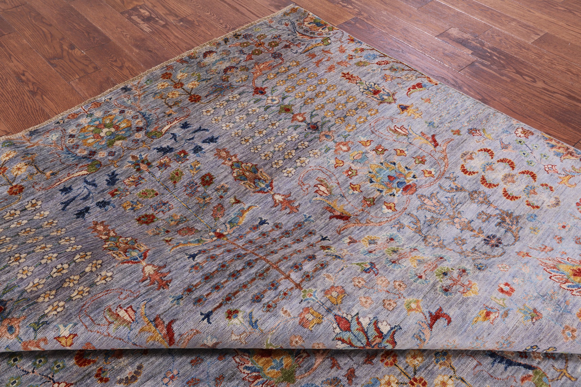 Grey Persian Tabriz Hand Knotted Wool Rug - 6' 7" X 9' 5" - Golden Nile