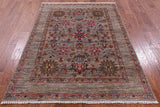 Persian Tabriz Hand Knotted Wool Rug - 5' 0" X 6' 7" - Golden Nile