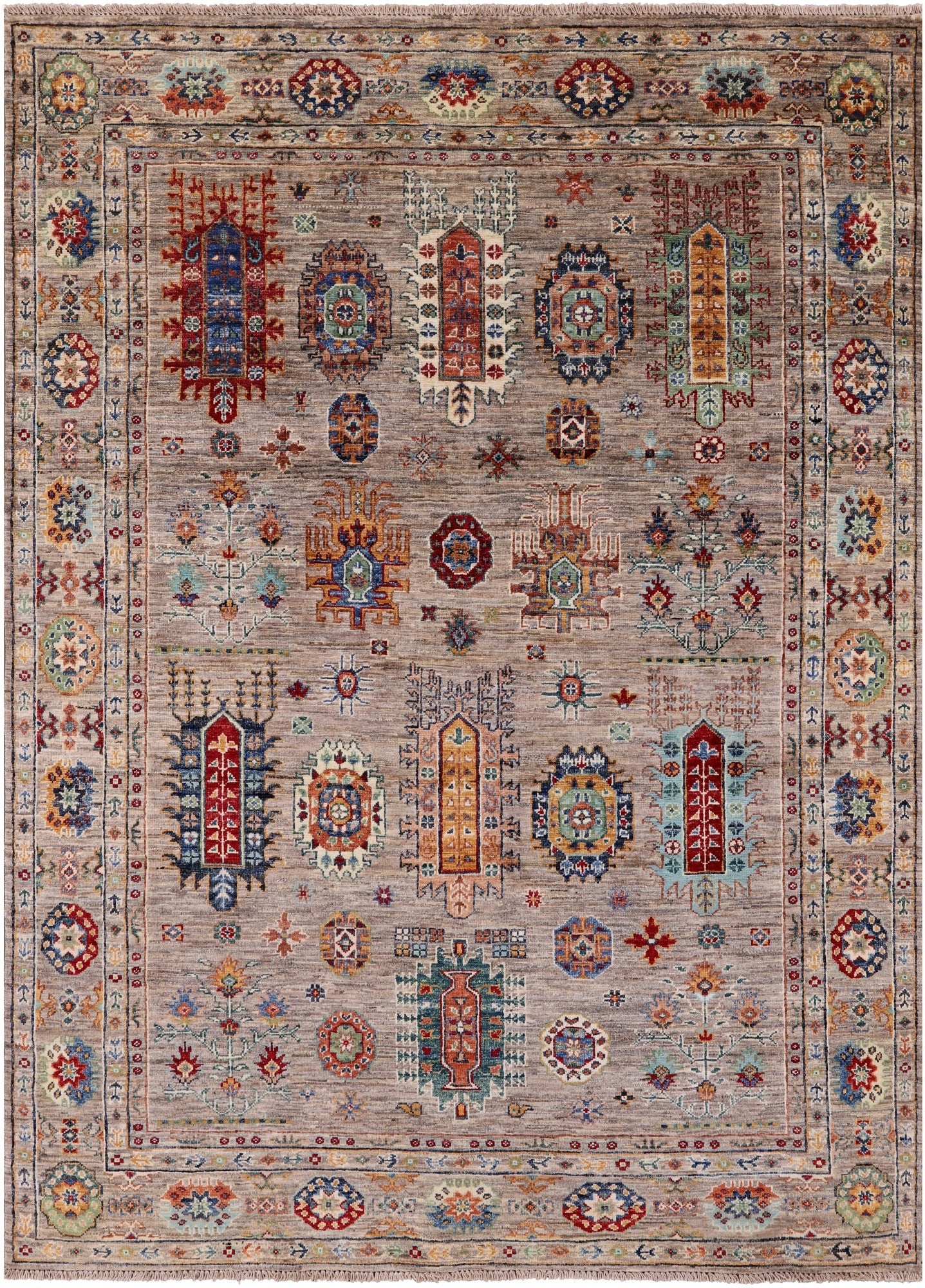 Tribal Persian Hand Knotted Wool Rug - 5' 1" X 6' 8" - Golden Nile