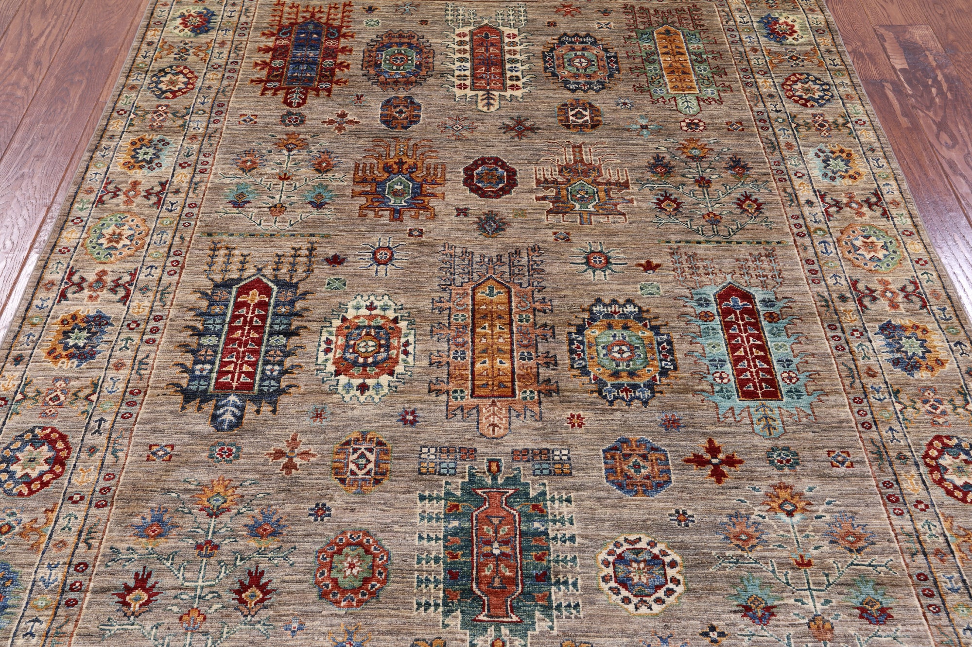 Tribal Persian Hand Knotted Wool Rug - 5' 1" X 6' 8" - Golden Nile
