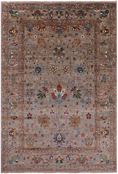 Peshawar Hand Knotted Wool Rug - 6' 9" X 10' 1" - Golden Nile