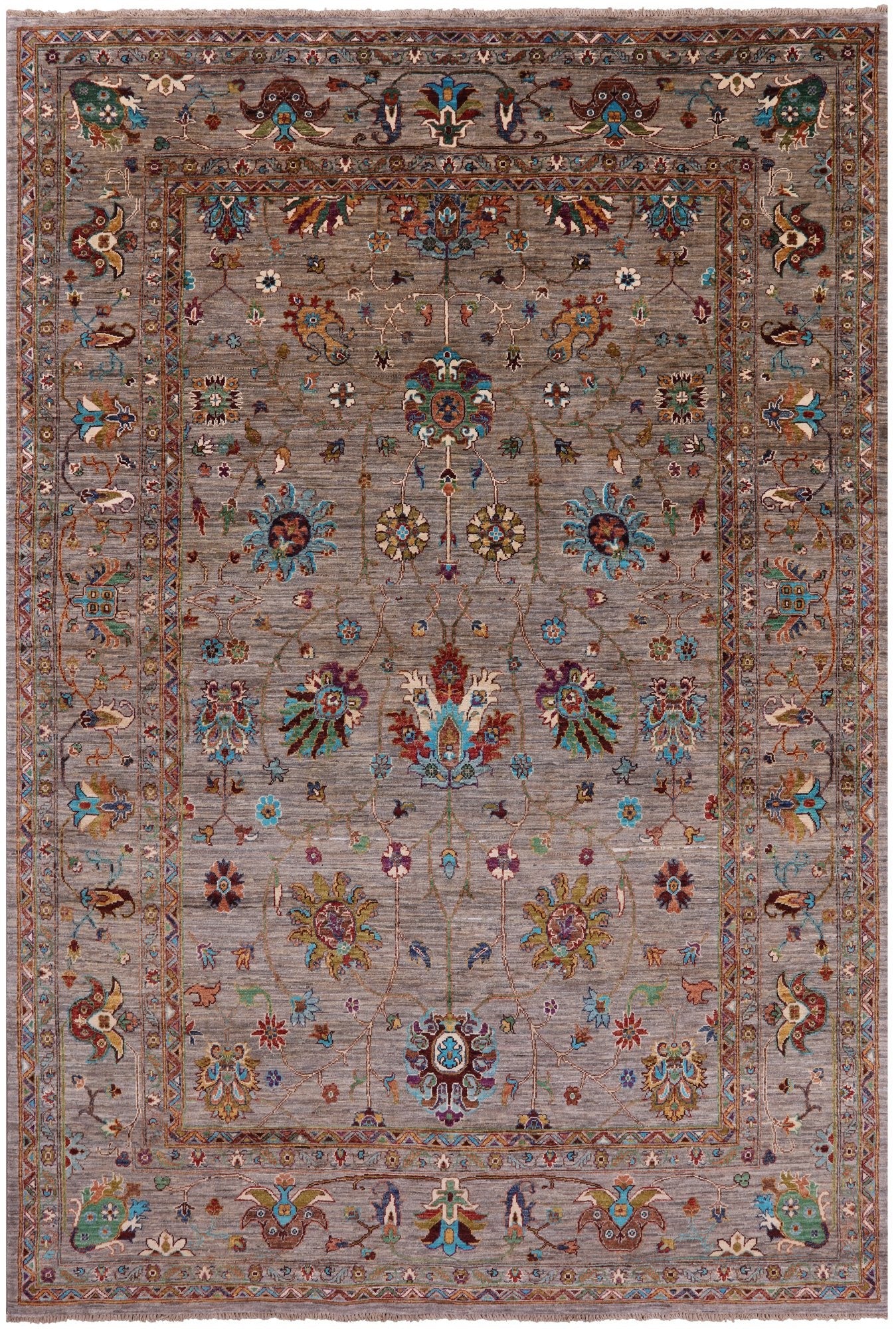 Peshawar Hand Knotted Wool Rug - 6' 9" X 10' 1" - Golden Nile