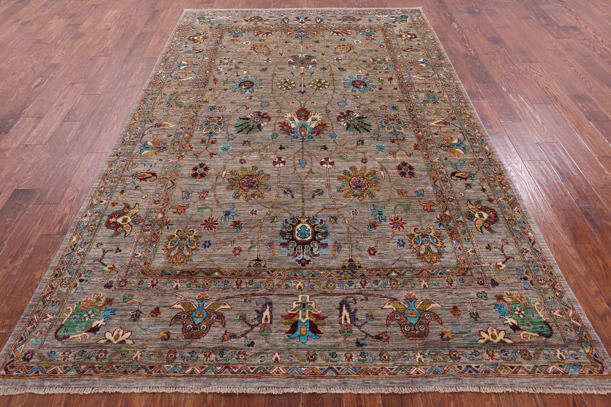 Peshawar Hand Knotted Wool Rug - 6' 9" X 10' 1" - Golden Nile
