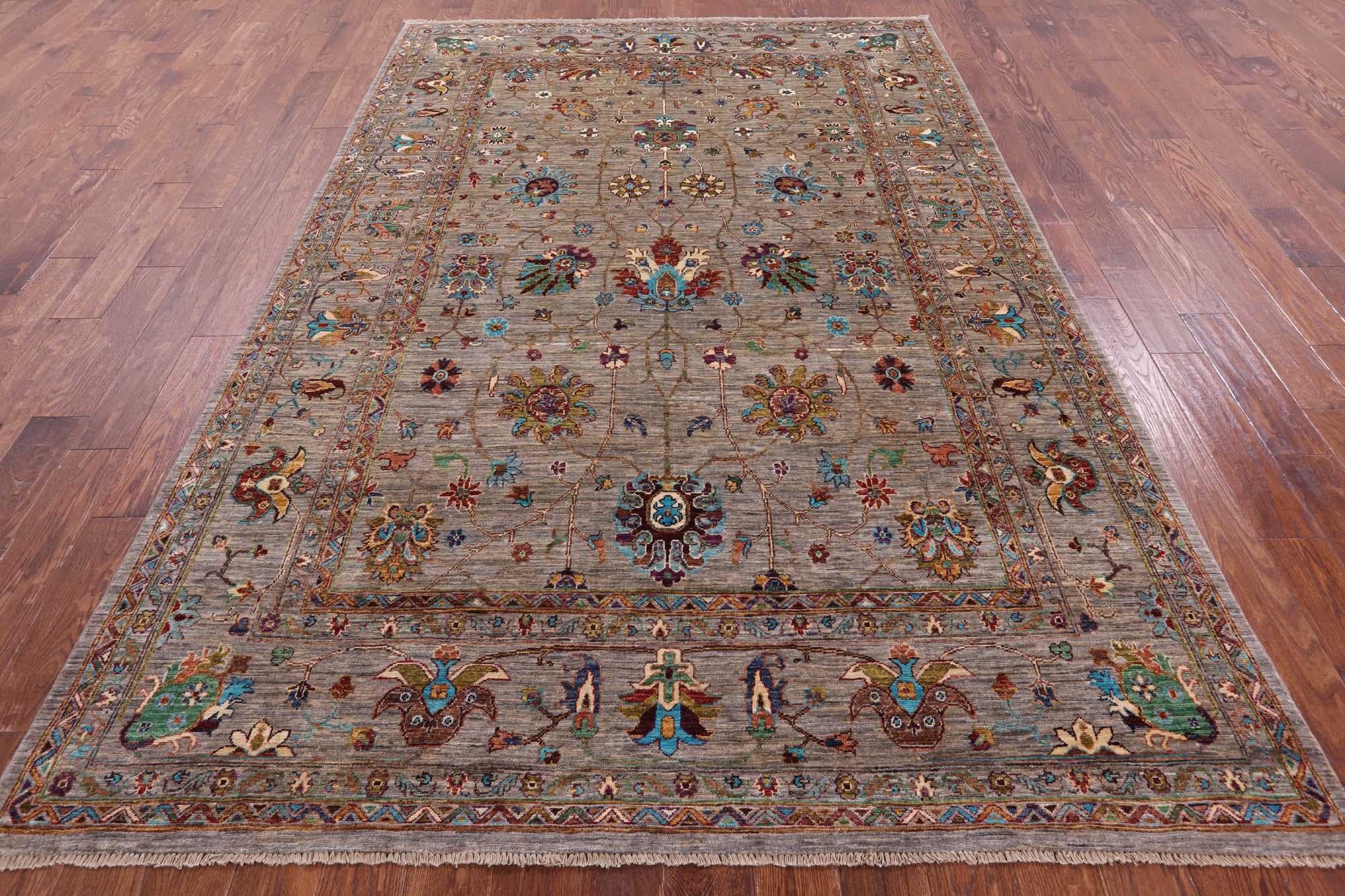 Peshawar Hand Knotted Wool Rug - 6' 9" X 10' 1" - Golden Nile