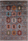 Turkmen Ersari Hand Knotted Wool Rug - 6' 9" X 9' 9" - Golden Nile