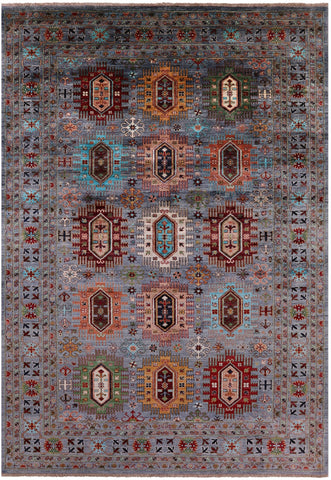 Turkmen Ersari Hand Knotted Wool Rug - 6' 9