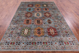 Turkmen Ersari Hand Knotted Wool Rug - 6' 9" X 9' 9" - Golden Nile