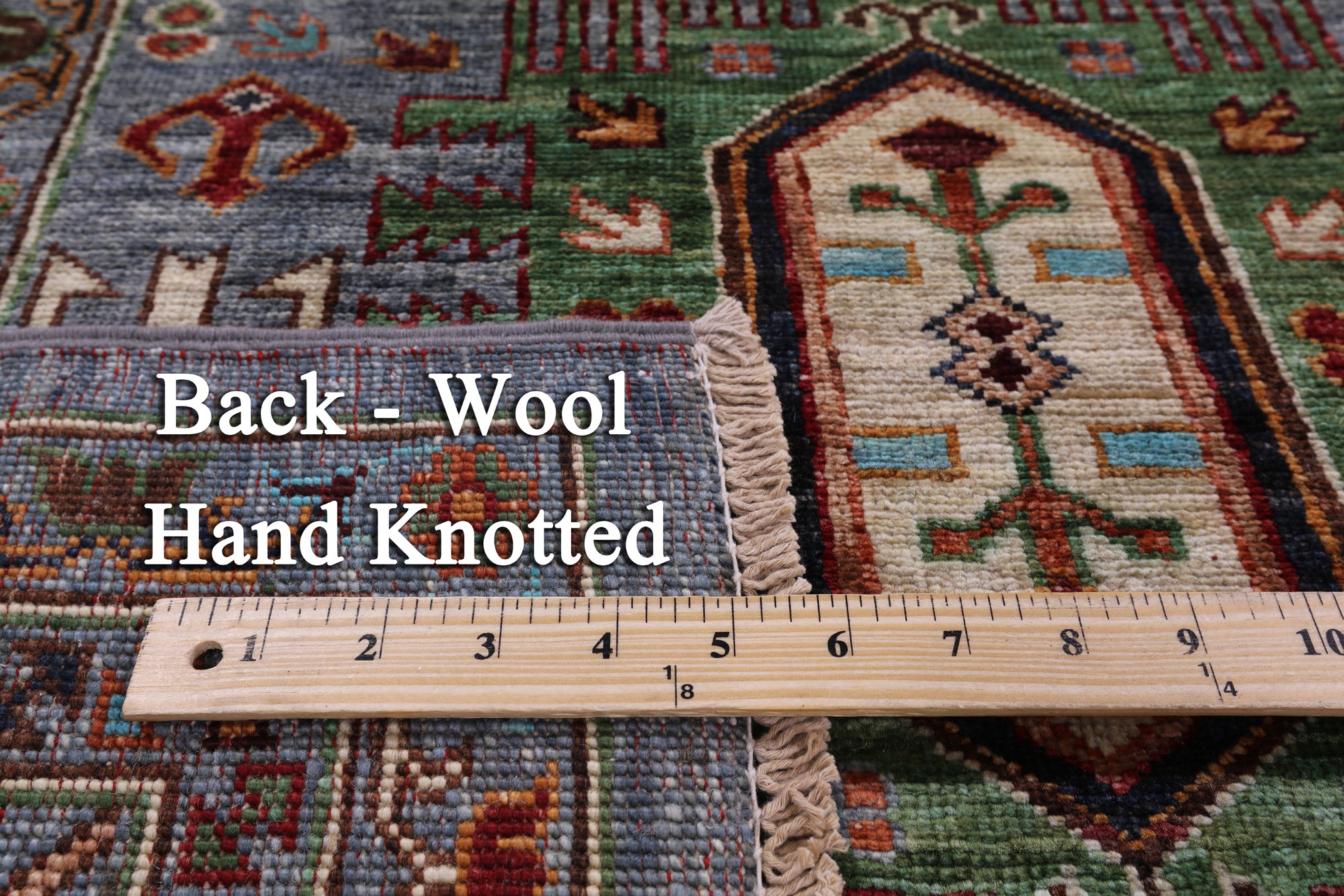 Turkmen Ersari Hand Knotted Wool Rug - 6' 9" X 9' 9" - Golden Nile