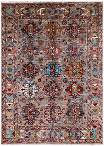 Tribal Persian Hand Knotted Wool Rug - 4' 11" X 6' 8" - Golden Nile
