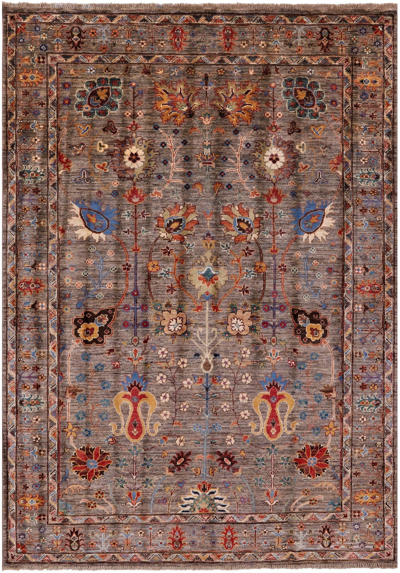 Peshawar Hand Knotted Wool Rug - 5' 1" X 7' 0" - Golden Nile
