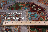 Grey Turkmen Ersari Hand Knotted Wool Rug - 6' 8" X 9' 9" - Golden Nile