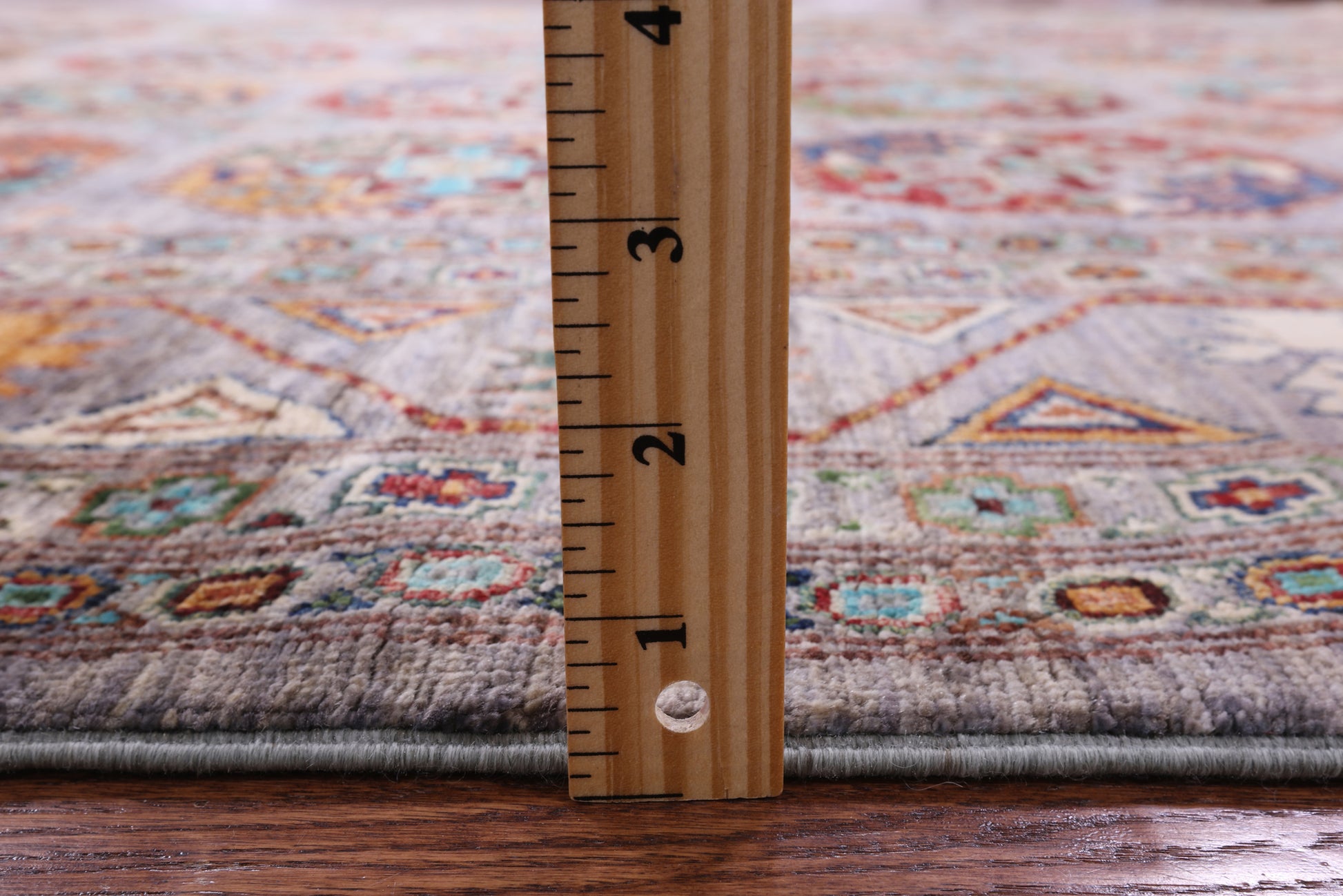 Grey Turkmen Ersari Hand Knotted Wool Rug - 6' 8" X 9' 9" - Golden Nile