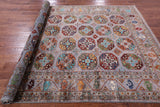 Grey Turkmen Ersari Hand Knotted Wool Rug - 6' 8" X 9' 9" - Golden Nile