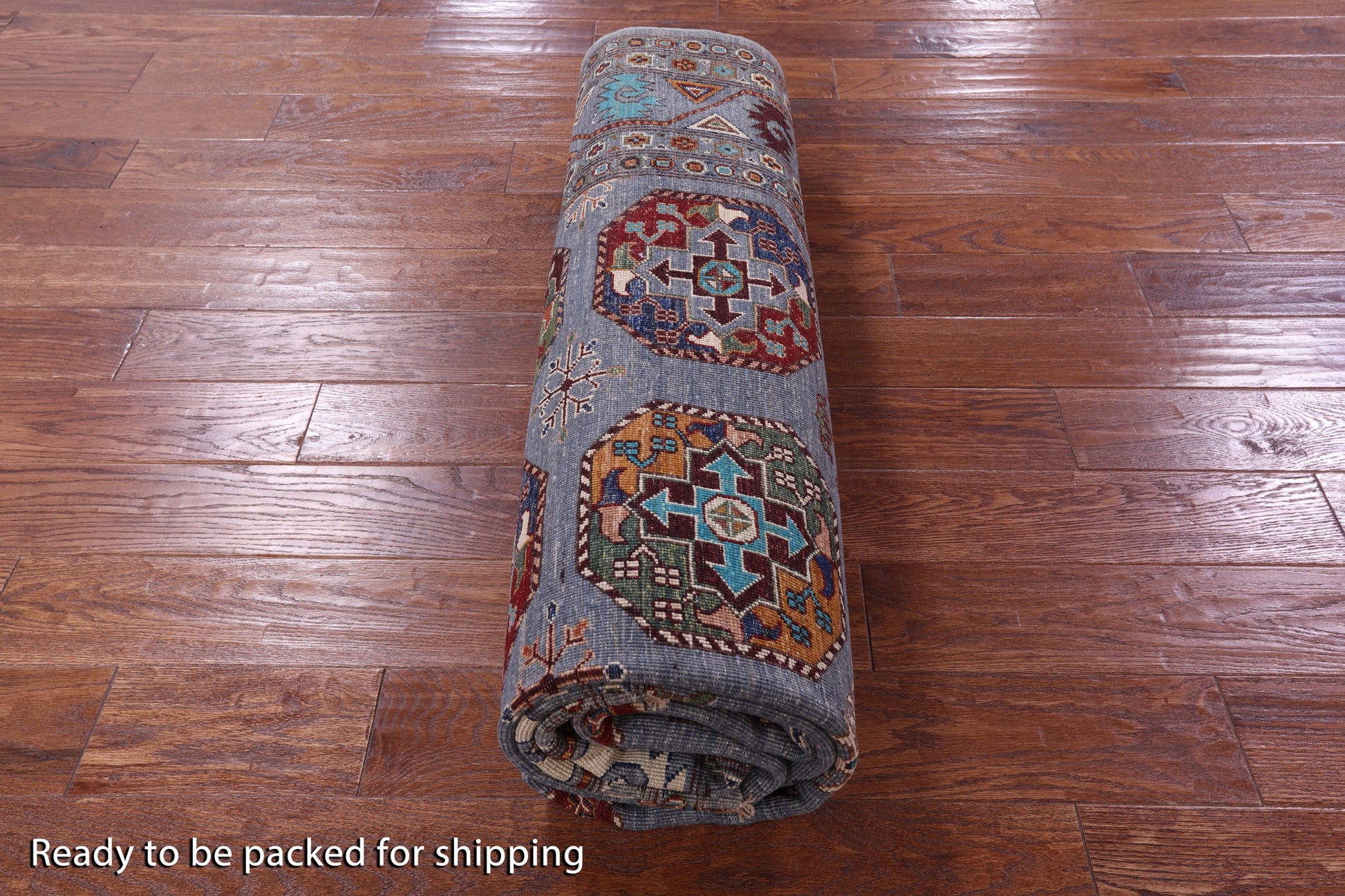 Grey Turkmen Ersari Hand Knotted Wool Rug - 6' 8" X 9' 9" - Golden Nile