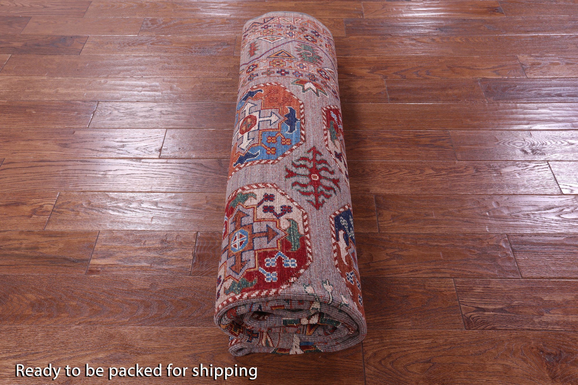 Grey Turkmen Ersari Hand Knotted Wool Rug - 6' 10" X 9' 10" - Golden Nile