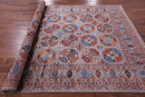 Grey Turkmen Ersari Hand Knotted Wool Rug - 6' 10" X 9' 10" - Golden Nile