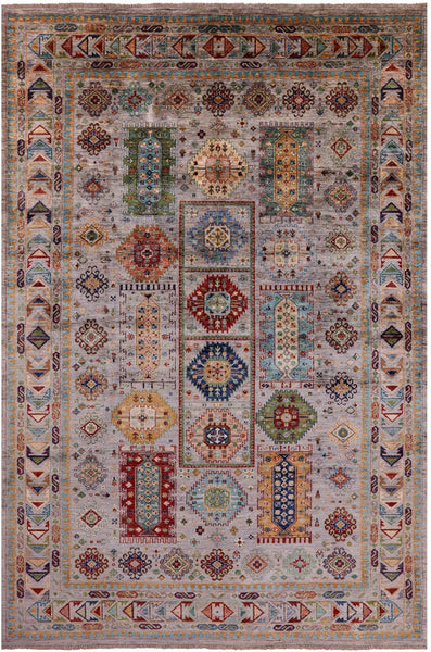 Turkmen Ersari Hand Knotted Wool Rug - 6' 9" X 10' 0" - Golden Nile