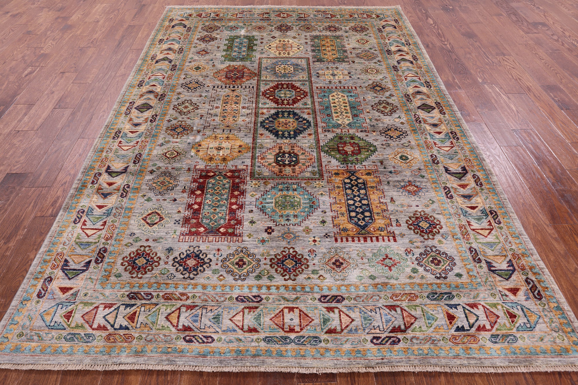 Turkmen Ersari Hand Knotted Wool Rug - 6' 9" X 10' 0" - Golden Nile