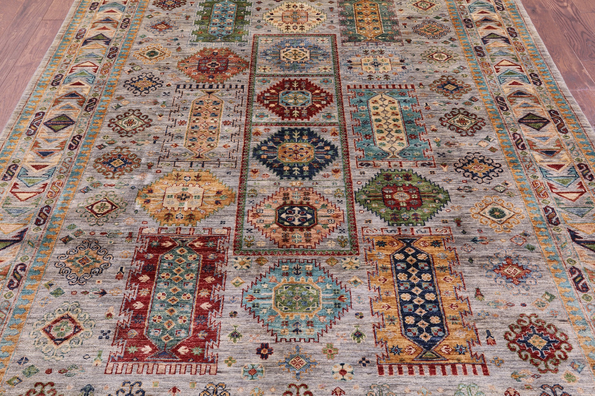 Turkmen Ersari Hand Knotted Wool Rug - 6' 9" X 10' 0" - Golden Nile