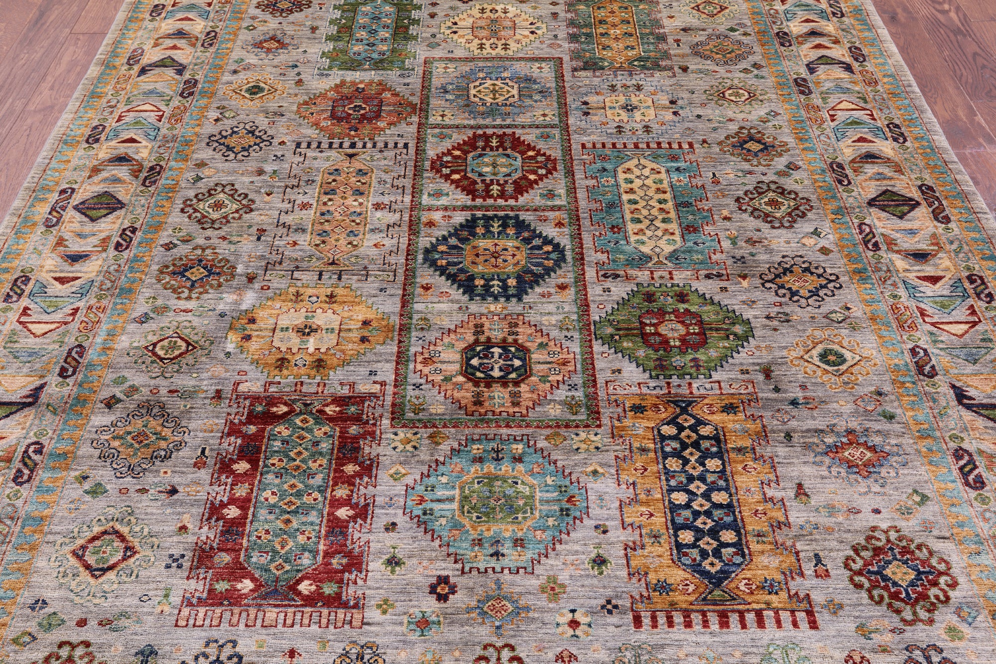 Turkmen Ersari Hand Knotted Wool Rug - 6' 9" X 10' 0" - Golden Nile