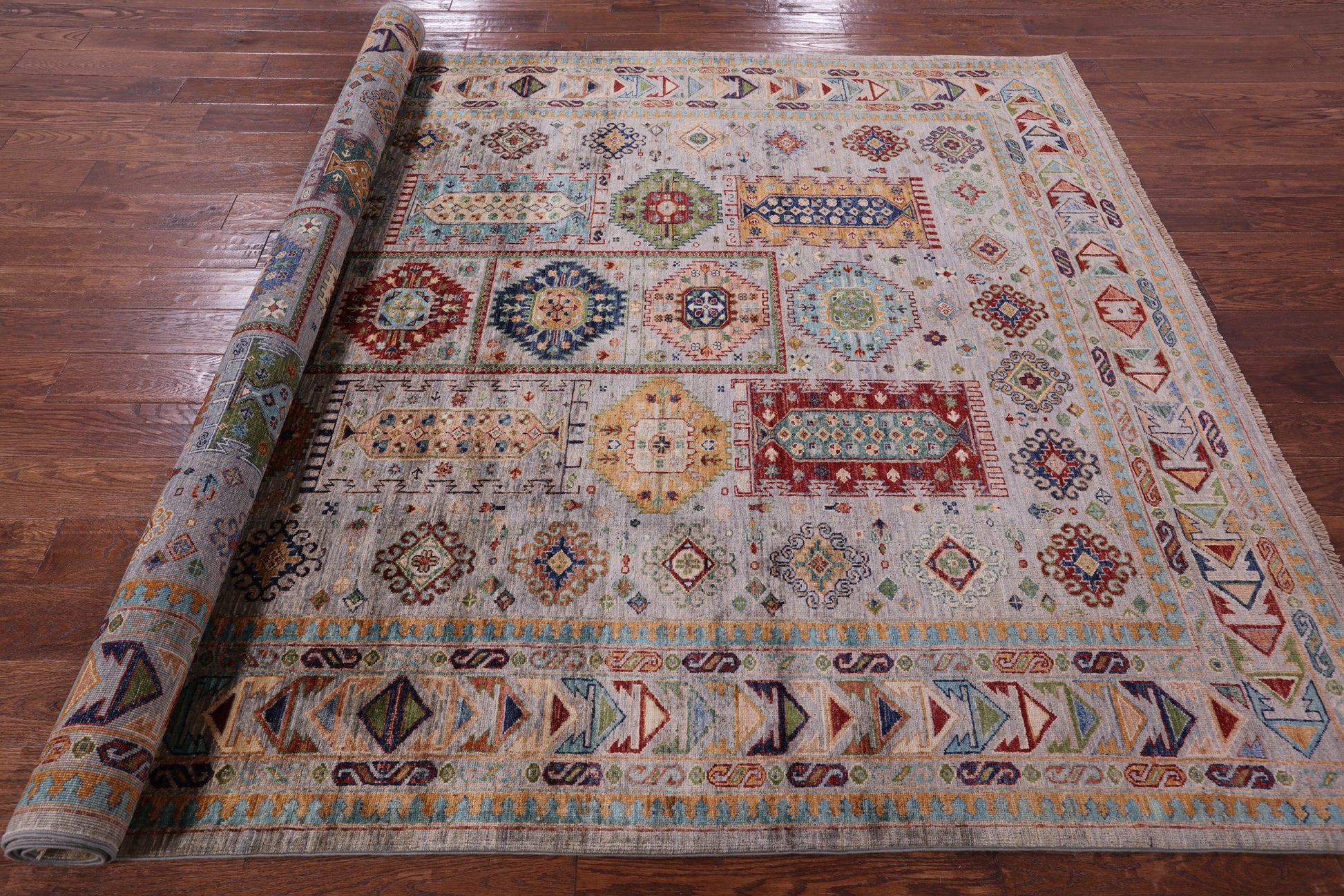 Turkmen Ersari Hand Knotted Wool Rug - 6' 9" X 10' 0" - Golden Nile