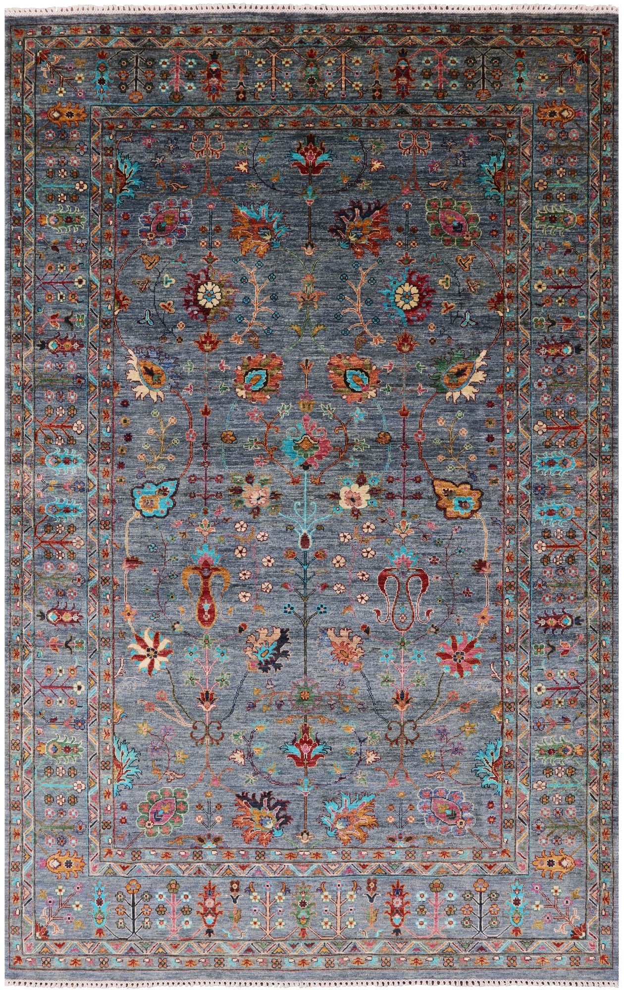 Peshawar Handmade Wool Rug - 6' 5" X 10' 3" - Golden Nile