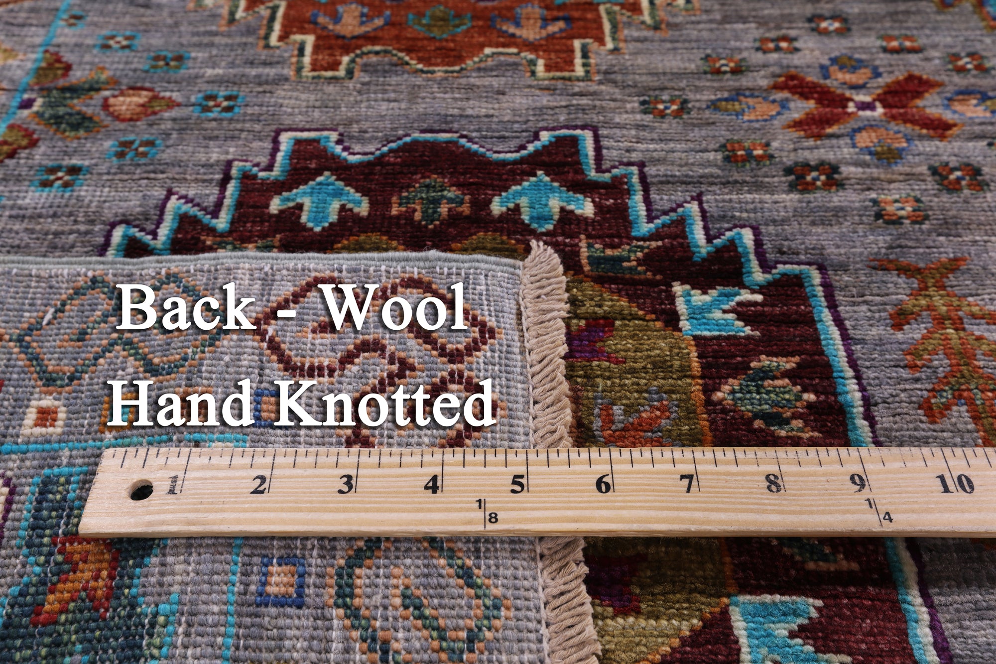 Turkmen Ersari Hand Knotted Wool Rug - 6' 9" X 9' 11" - Golden Nile