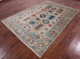 Turkmen Ersari Hand Knotted Wool Rug - 6' 8" X 9' 7" - Golden Nile