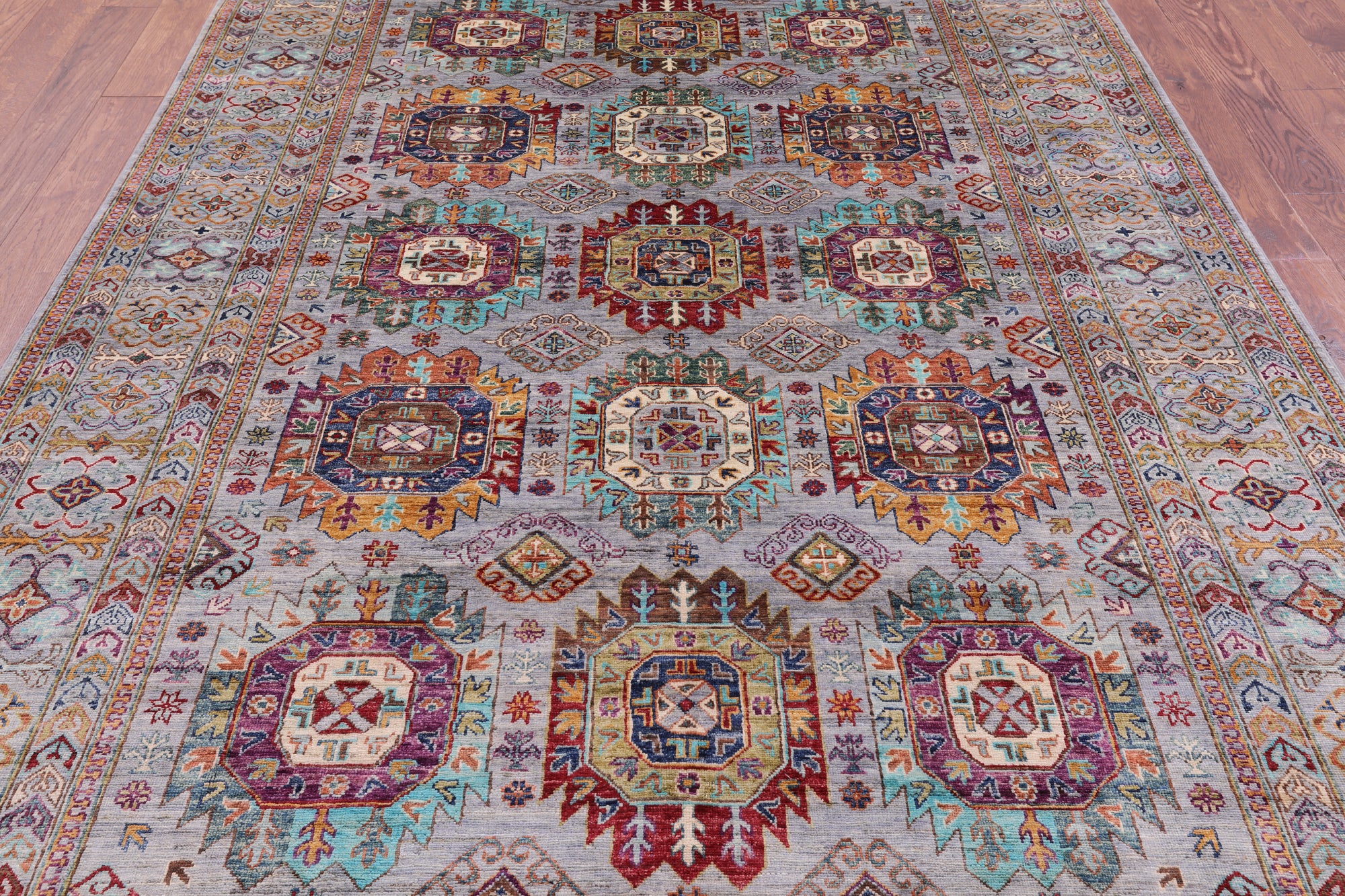 Turkmen Ersari Hand Knotted Wool Rug - 6' 9" X 9' 11" - Golden Nile