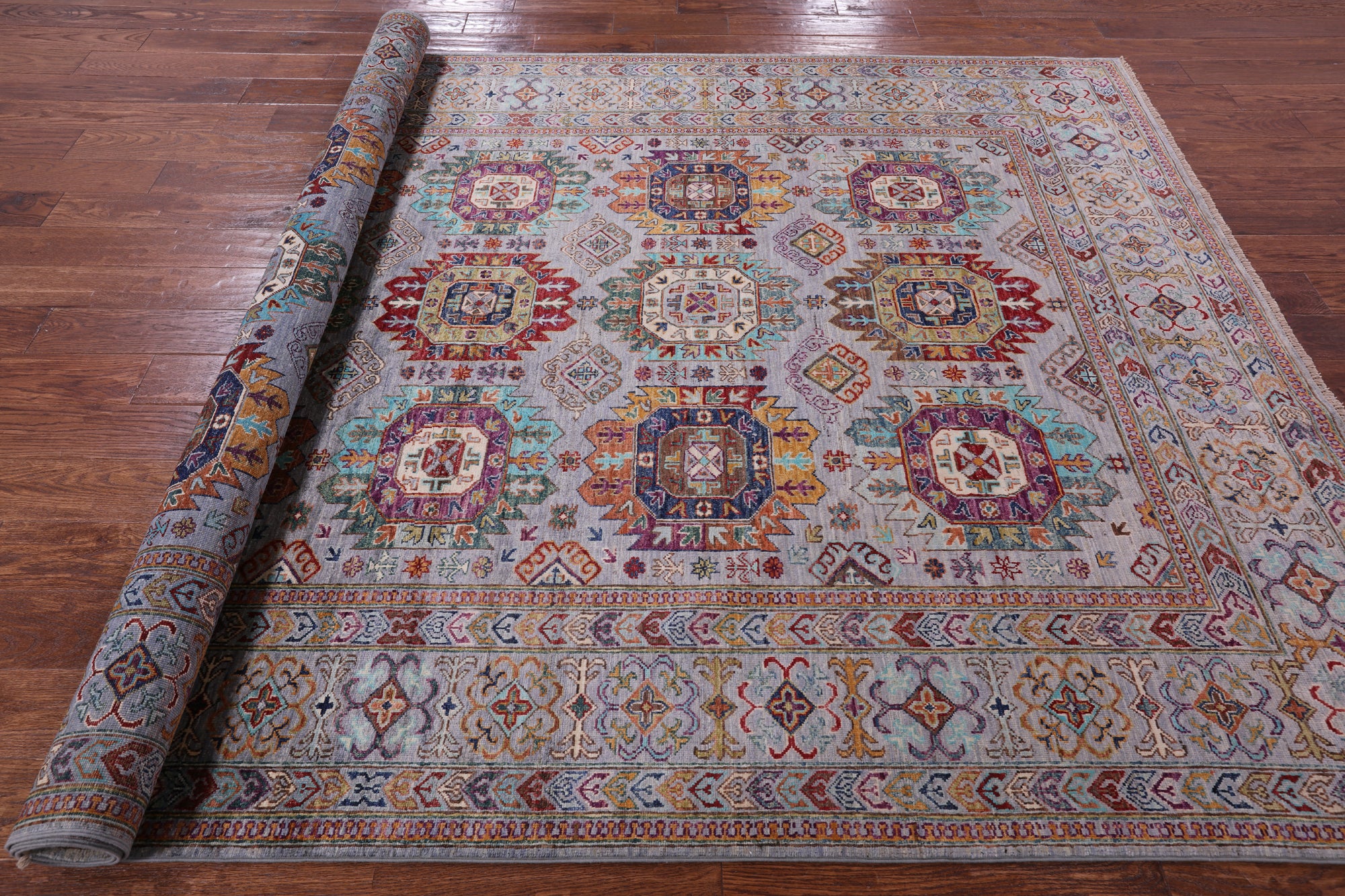 Turkmen Ersari Hand Knotted Wool Rug - 6' 9" X 9' 11" - Golden Nile