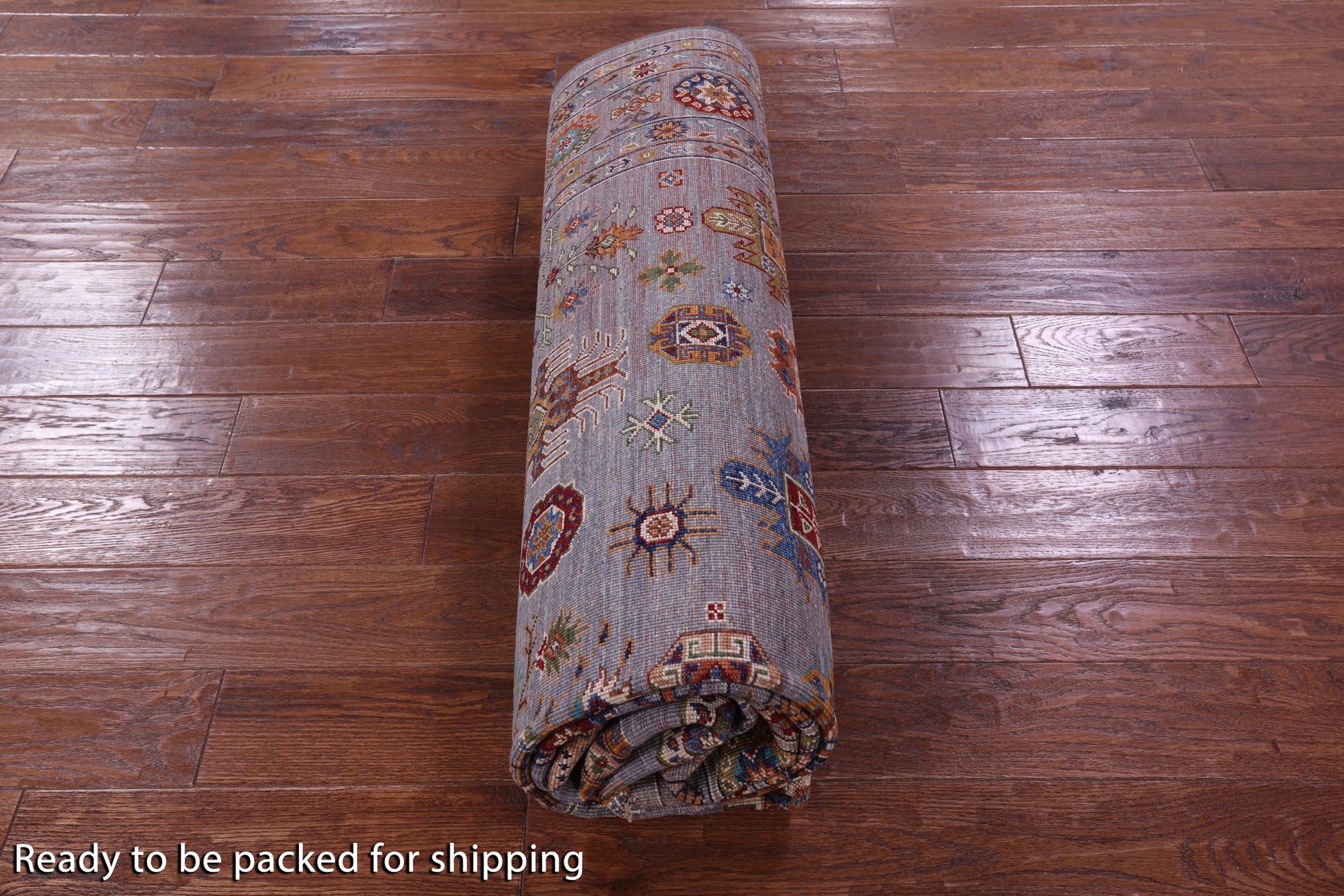 Grey Tribal Persian Hand Knotted Wool Rug - 6' 9" X 9' 8" - Golden Nile