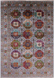 Turkmen Ersari Hand Knotted Wool Rug - 6' 9" X 9' 9" - Golden Nile