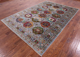 Turkmen Ersari Hand Knotted Wool Rug - 6' 9" X 9' 9" - Golden Nile