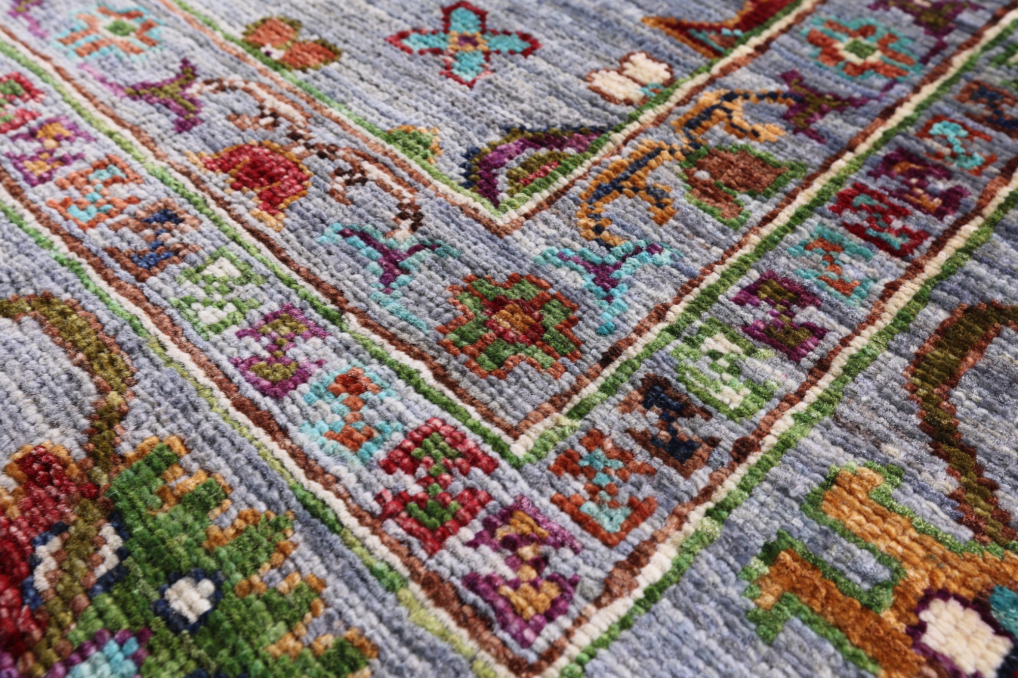 Turkmen Ersari Hand Knotted Wool Rug - 6' 9" X 9' 9" - Golden Nile