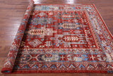 Red Persian Fine Serapi Hand Knotted Wool Rug - 7' 0" X 10' 2" - Golden Nile