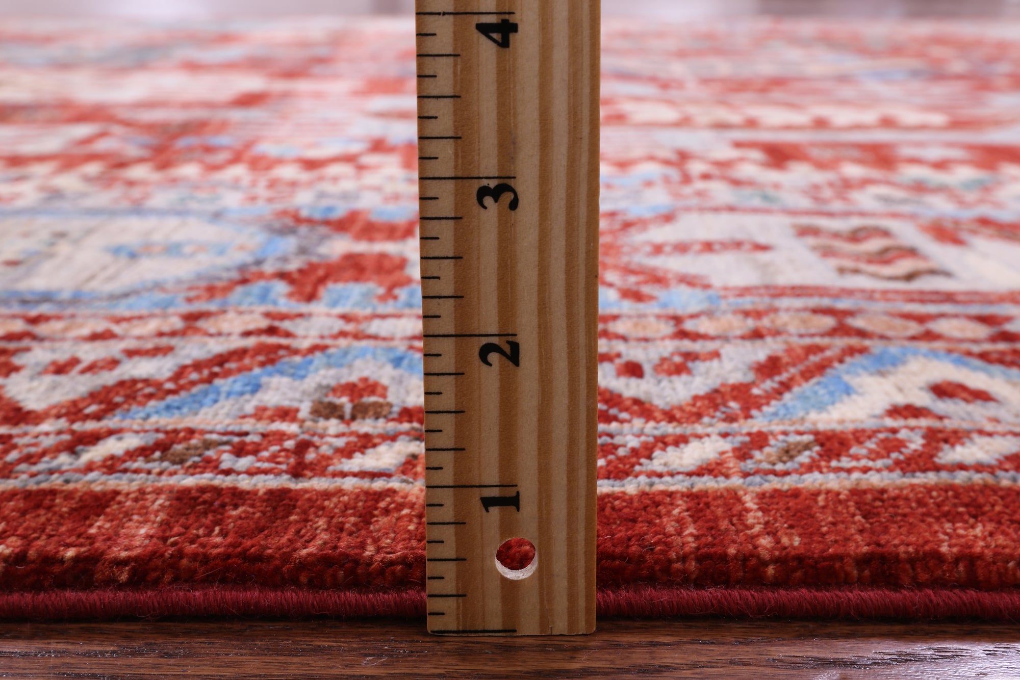 Red Persian Fine Serapi Hand Knotted Wool Rug - 7' 0" X 10' 2" - Golden Nile
