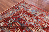 Red Persian Fine Serapi Hand Knotted Wool Rug - 7' 0" X 10' 2" - Golden Nile
