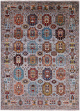 Turkmen Ersari Hand Knotted Wool Rug - 6' 10" X 9' 6" - Golden Nile